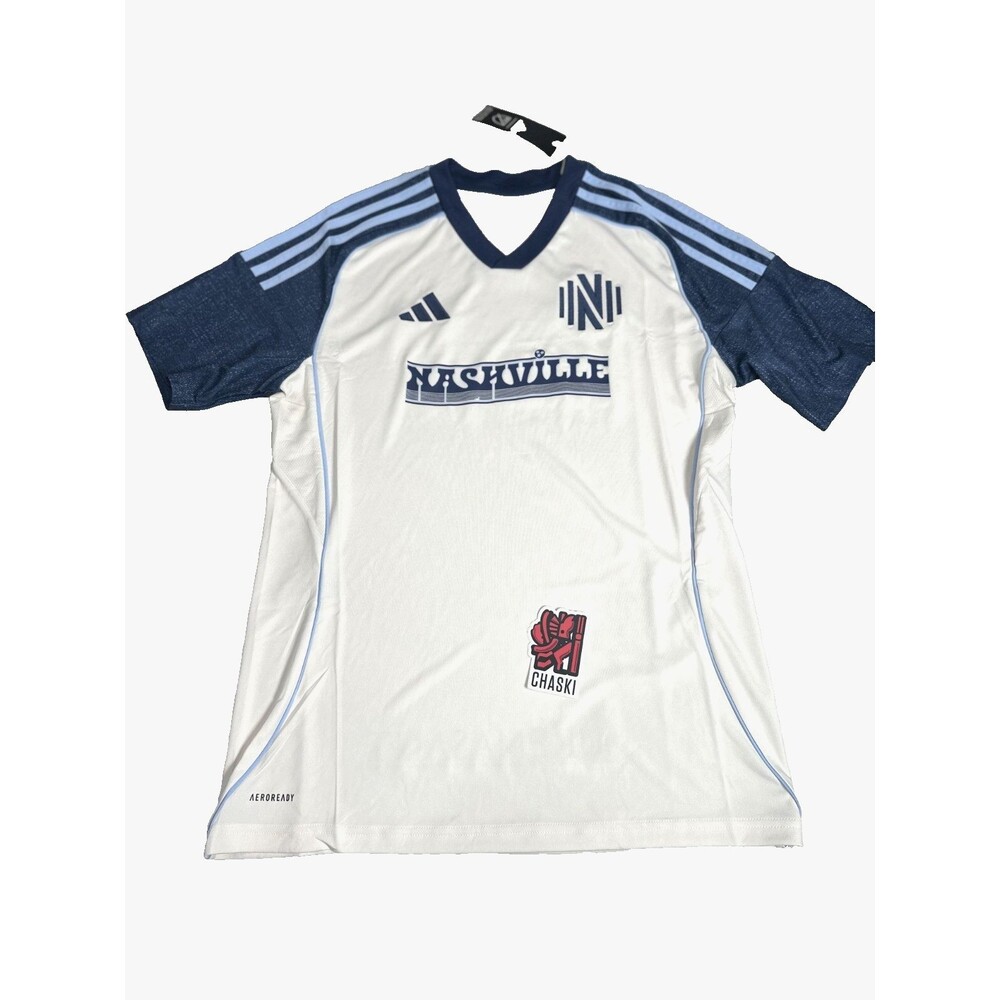 Adidas Nashville SC 25/26 Third Jersey MLS Slim Fit White Blue Kids XL JI7334